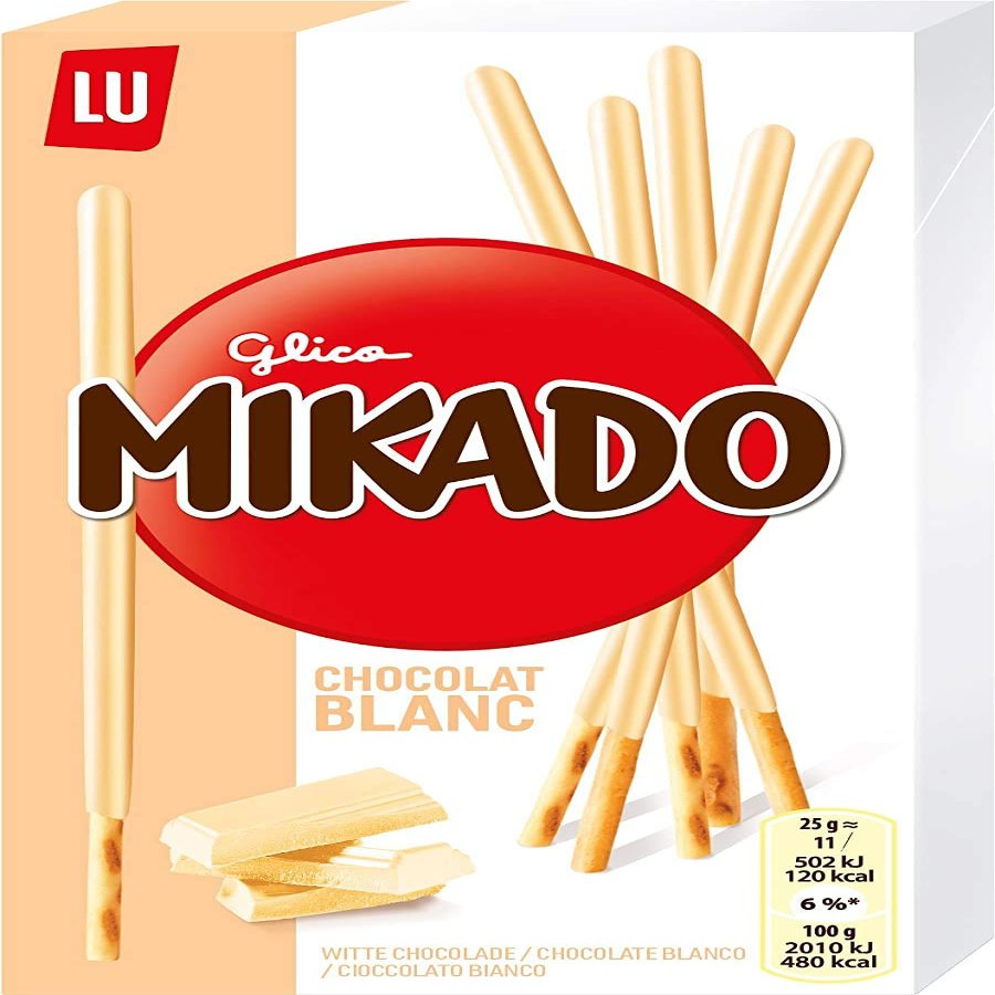 6X Mikado Italian White Chocolate Covered Biscuits Cookies Sticks 75g