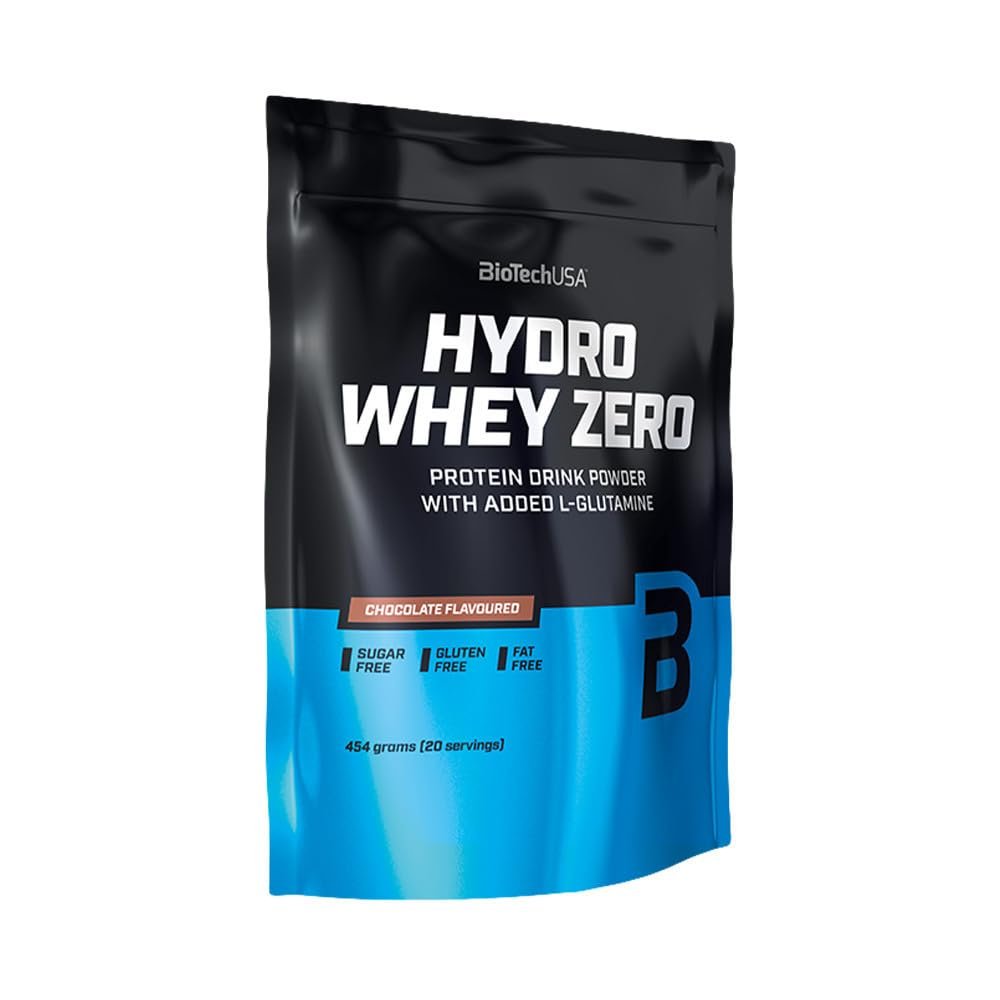 BioTechUSA Hydro Whey Zero | Gluten-Free, Sugar-Free, Fat-Free | 80% Protein Content | Fast-Absorbing |Whey Protein Complex, 454 g, Chocolate