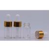 15Pcs Clear Essential Oil Bottles 1ml/2ml/3ml Tiny Glass Dropping Bottle Vials Refillable Aromatherapy Eye Dropper Bottle Cosmetic Sample Container Pot with Gold Cap and White Latex (3ml) view 3