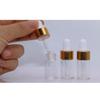 15Pcs Clear Essential Oil Bottles 1ml/2ml/3ml Tiny Glass Dropping Bottle Vials Refillable Aromatherapy Eye Dropper Bottle Cosmetic Sample Container Pot with Gold Cap and White Latex (3ml) view 4