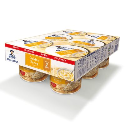 Quaker Oat So Simple Golden Syrup Porridge Pots, 6 x 57 g