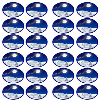 24 Christmas Scene PRECUT Edible Cupcake Toppers - wafer card disc cake decorations (PRECUT)