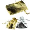 Brussels08 25 Pcs Sheer Organza Drawstring Pouches Samples Display Jewelry Bag Party Favor Wedding Candy Gift Bags Candy Wrap Bags for Festival Wedding Party Christmas Favor Gift Bags Golden view 3