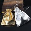 Brussels08 25 Pcs Sheer Organza Drawstring Pouches Samples Display Jewelry Bag Party Favor Wedding Candy Gift Bags Candy Wrap Bags for Festival Wedding Party Christmas Favor Gift Bags Golden view 4