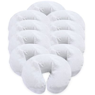 London Linens Premium Extra Thick 100% COTTON Flannel Massage Face Cradle Cover, Includes 10 pcs (White)