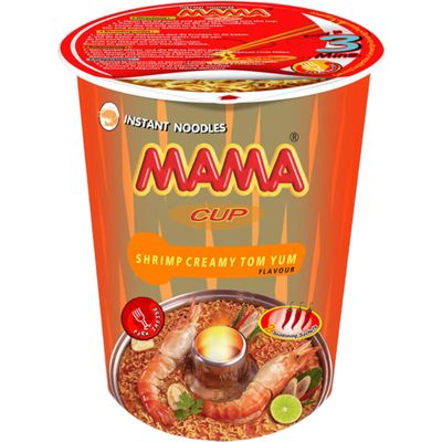 MAMA Instant Cup Noodle Shrimp Creamy, 70 g - Pack of 16