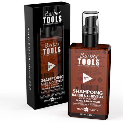 Beard Shampoo SULPHATE-FREE - 150ml based on Argan Oil and Jojoba Oil | For the maintenance and care of beard - MADE IN FRANCE  BARBER TOOLS 