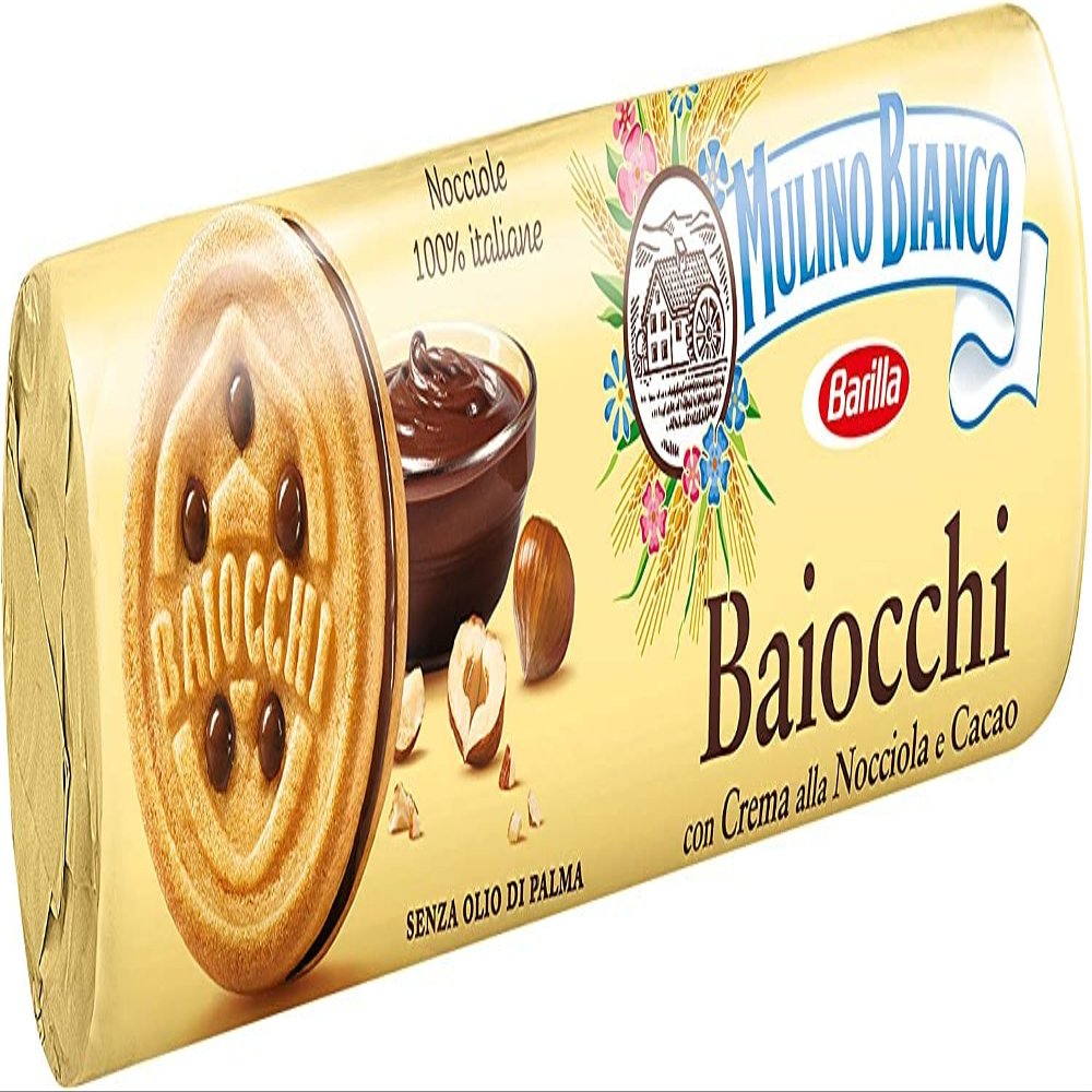 3X Mulino Bianco Baiocchi Tube Chocolate reigel Biscuits with Chocolate 168g