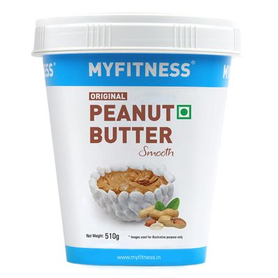 MYFITNESS Peanut Butter Original Smooth Non-GMO Gluten-Free No Preservative All Natural Ingredient High Protein Made with American Recipe (510 Gm)