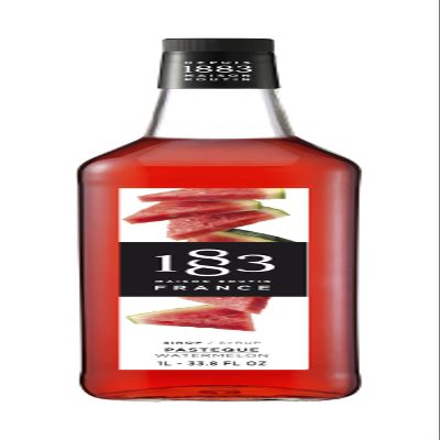1883 Maison Routin Premium Watermelon Syrup Made with Pure Cane Sugar for Cocktails, Mocktails & Smoothies - Fresh Fruit Flavour, No Preservatives - 1L Glass Bottle