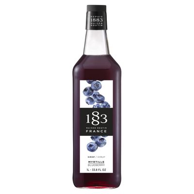 1883 Maison Routin Premium Blueberry Syrup  Natural Fruit Syrup, Perfect for Cocktails & Mocktails, Ice Tea, Smoothies, Desserts  Vegan-Friendly, Allergen-Free  1L PET Bottle