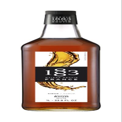 1883 Maison Routin Premium Caribbean Syrup Made with Pure Cane Sugar for Cocktails, Mocktails & Sodas - Exotic Rum Flavour, No Preservatives - 1L Glass Bottle