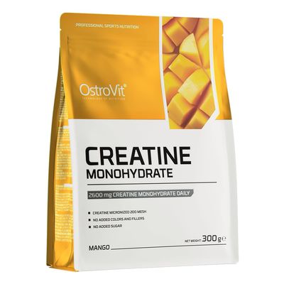 Ostrovit Creatine Monohydrate Package of 1 x 300g with Taurine and Vitamin B6 - No Aspartame and Sugar (Mango)