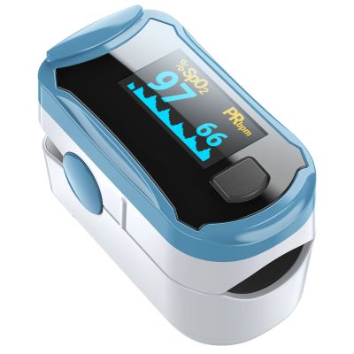 Finger Pulse Oximeter, Pulse Oximeter with Blood Oxygen Saturation Monitor with Carry Bag, Batteries and Lanyard