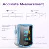 Finger Pulse Oximeter, Pulse Oximeter with Blood Oxygen Saturation Monitor with Carry Bag, Batteries and Lanyard view 2