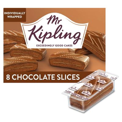 Mr Kipling Chocolate Cake Slices, 8 Treats Perfect For Snacking On-the-Go (Pack of 1)