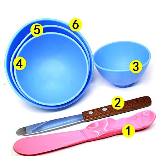 BONEW 4PCS Dental Plastic Mixing Alginate Modelling Carver Rubber Plaster Bowl +2 Mixing Spatulas