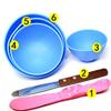 BONEW 4PCS Dental Plastic Mixing Alginate Modelling Carver Rubber Plaster Bowl +2 Mixing Spatulas view 1