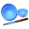 BONEW 4PCS Dental Plastic Mixing Alginate Modelling Carver Rubber Plaster Bowl +2 Mixing Spatulas view 3