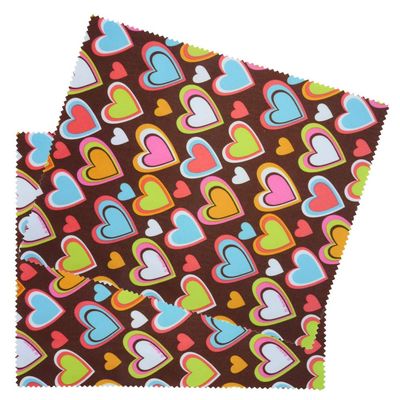 2 Pack Hearts On Chocolate Microfibre Glasses Lens Cleaning Cloth