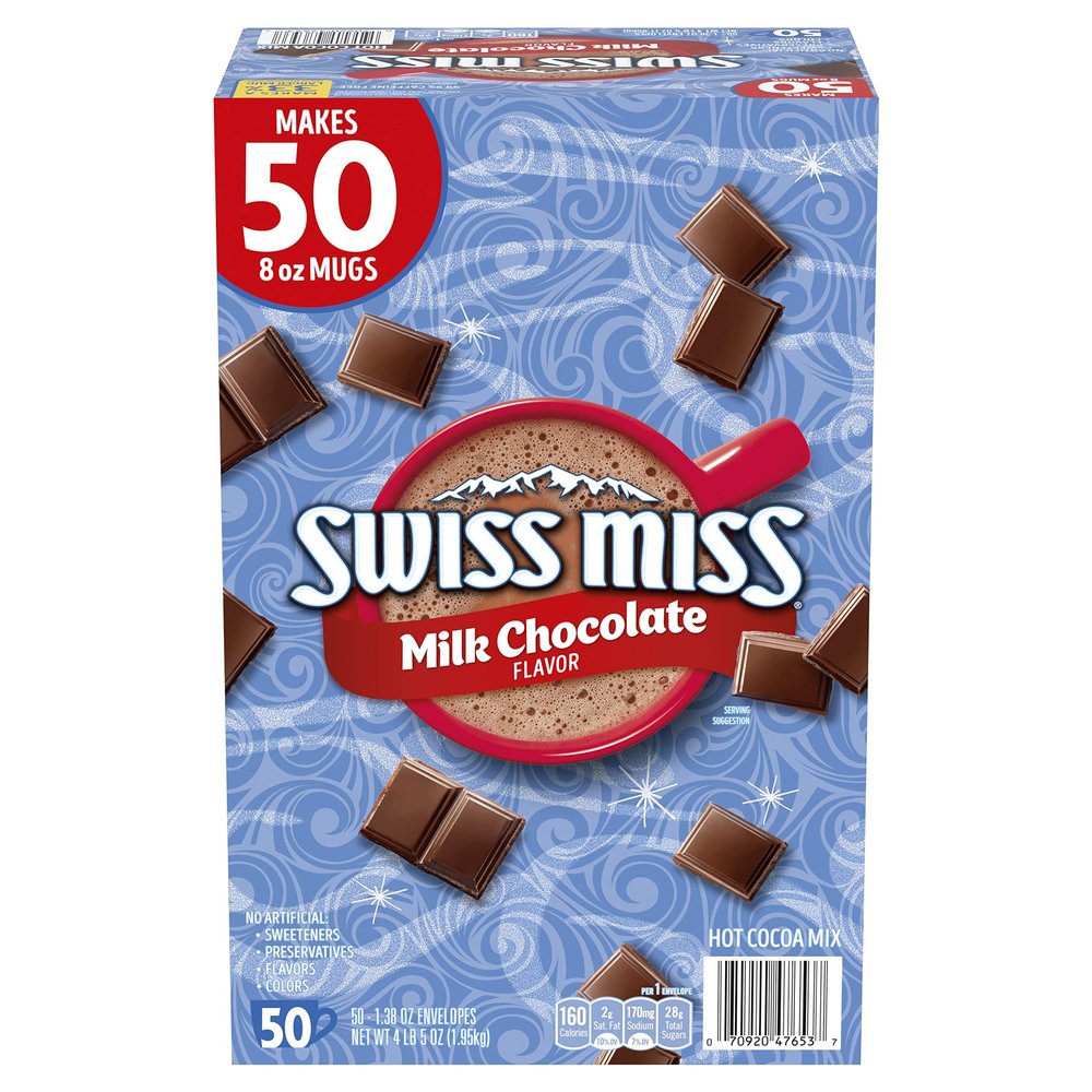Anbobo Swiss Miss Milk Chocolate Hot Cocoa Drink Mix Sachet 50 ct Box 1.95 kg