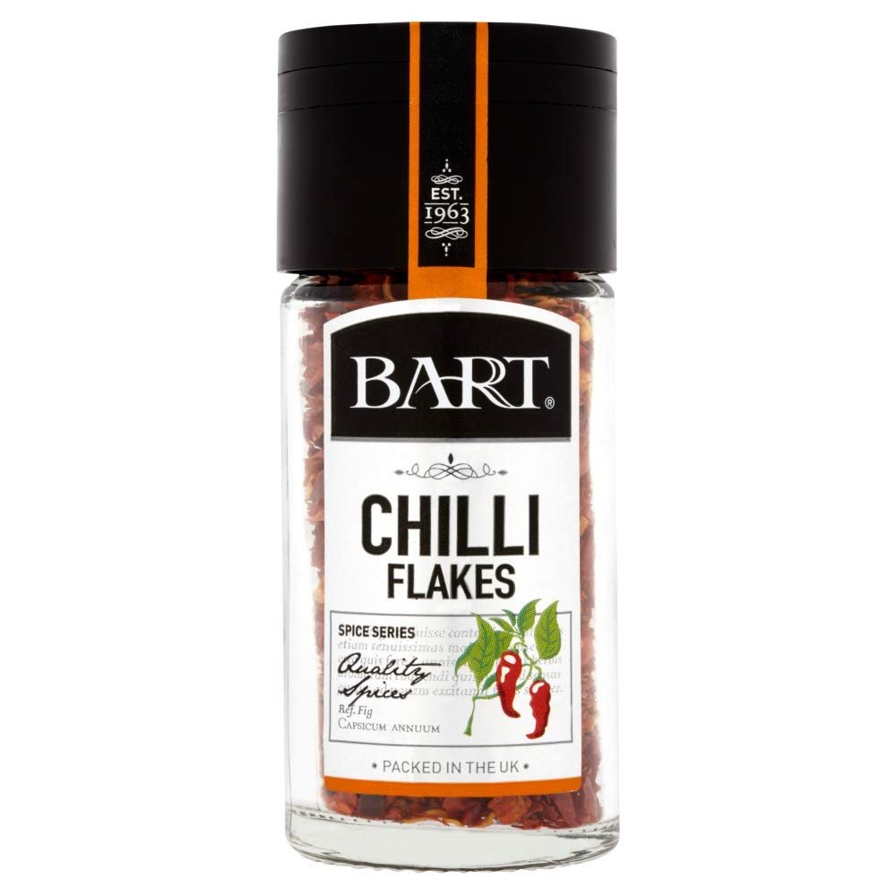 Bart Chilli Flakes are Perfect for Soups, Pizza, Noodles and Pasta Dishes with Innovative Spoonkler Cap - Herbs and Spices - 27g Jar
