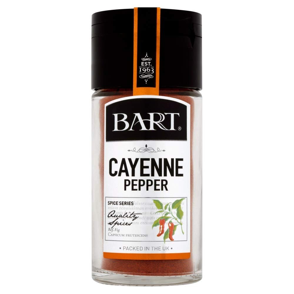 Bart Cayenne Pepper - Moderate Heat Level for Poached Eggs, BBQ Marinades, Rice Dishes and Desserts with Innovative Spoonkler Cap - Herbs and Spices - 36g Jar
