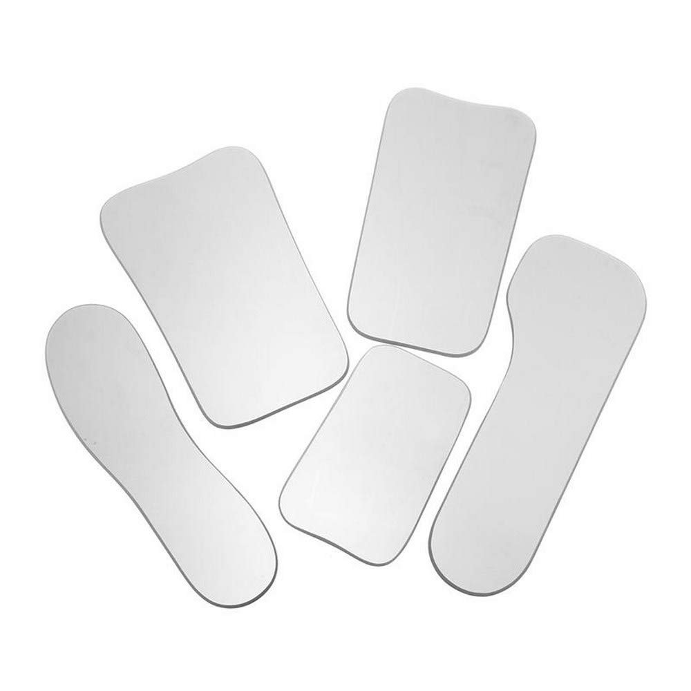 5Pcs/Set 2 Sided Pofessional Dental Occlusal Photographic Mouth Mirror Rhodium Plated Glass Intraoral Autoclavable