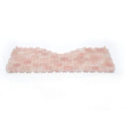 100% Natural Jade Eye Mask, Rose Quartz Eye Mask and Beads, Natural Jade Sleep Mask, Blindfold, Super Smooth Eye Mask, Anti-Aging Hot or Cold Therapy, Soothing Cooling Detoxifying