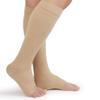 TOFLY Knee High Compression Stockings, Open-Toe, Firm Support 15-20mmHg Opaque Maternity Pregnancy Compression Socks, Ankle & Arch Support, Swelling, Varicose Veins, Edema Beige L view 2
