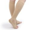 TOFLY Knee High Compression Stockings, Open-Toe, Firm Support 15-20mmHg Opaque Maternity Pregnancy Compression Socks, Ankle & Arch Support, Swelling, Varicose Veins, Edema Beige L view 3