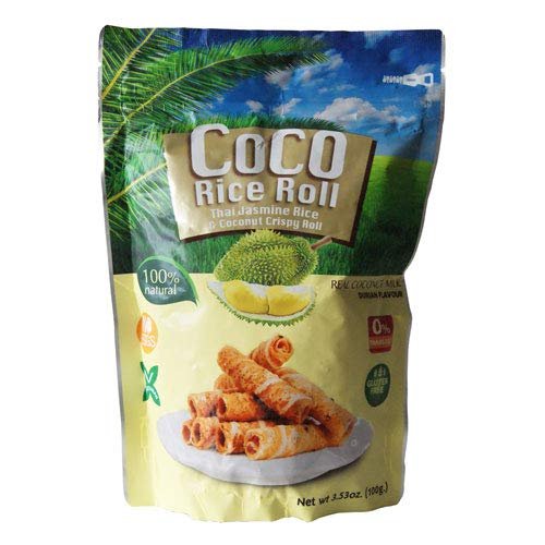 Coco Rice Rolls Snack Durian Flavour - 100g
