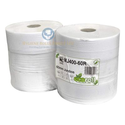 2ply White Maxi Jumbo Toilet rolls 400m x 6 rolls