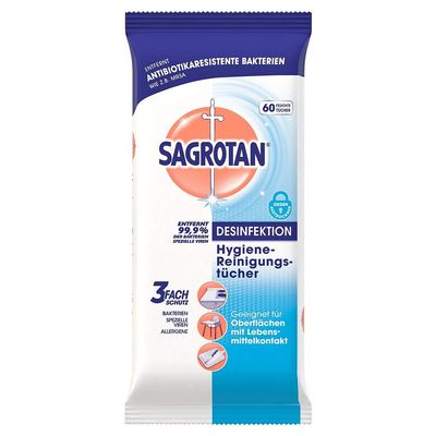Sagrotan Hygienic Cleaning. Pack of 60.