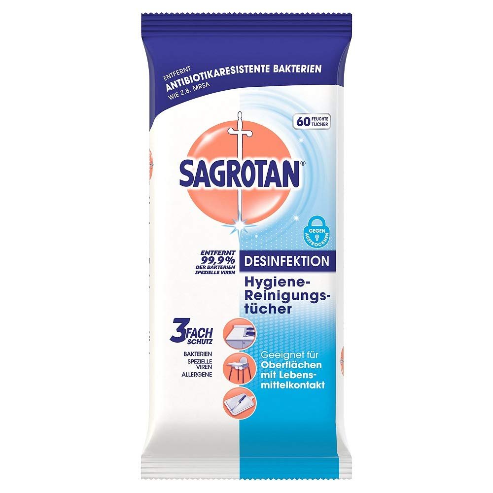 Sagrotan Hygienic Cleaning. Pack of 60.