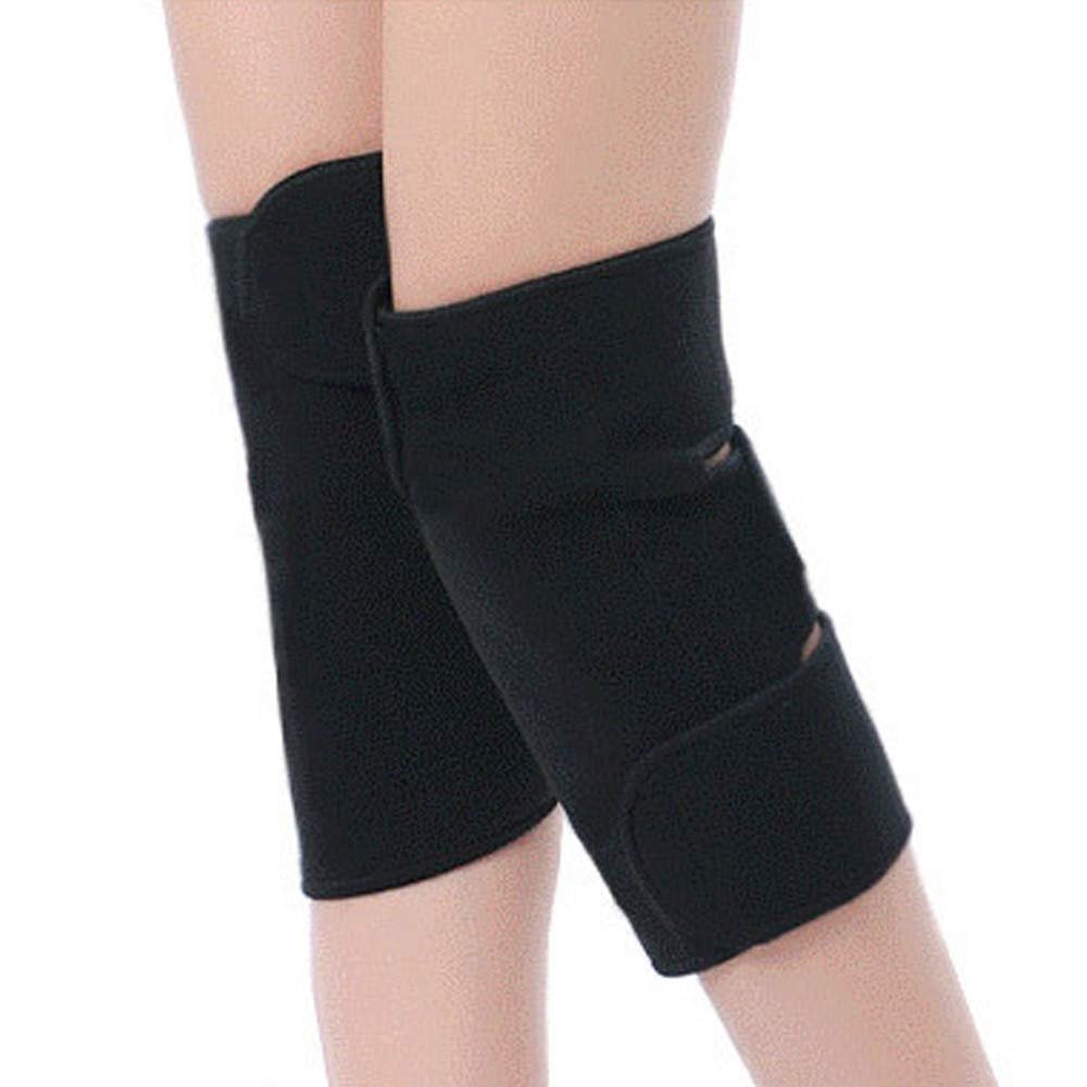 1Pair Tourmaline Self-Heating Knee Leggings Brace Support Magnetic Therapy Knee Pads Adjustable Knee Massager Health Care
