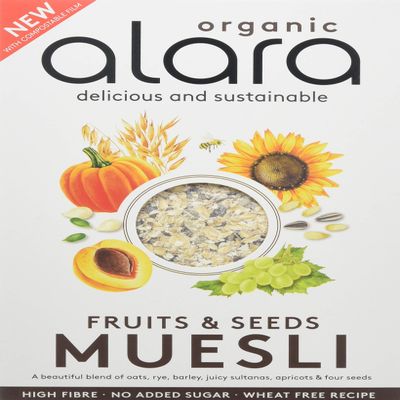 Alara Wholefoods Fruits & Seeds Organic Muesli, 650 g, Pack of 6