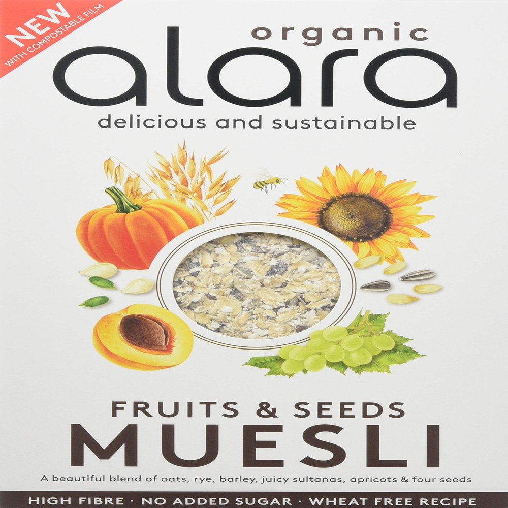 Alara Wholefoods Fruits & Seeds Organic Muesli, 650 g, Pack of 6