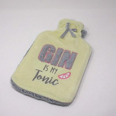 Country Club Thick Sherpa Fleece 2 Litre Hot Water Bottle (Gin is My Tonic)
