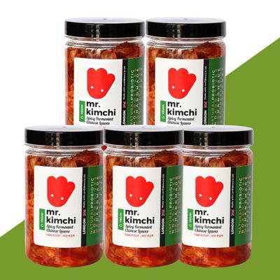 330g Vegan Kimchi X 5 Get One Free Jar - Freshly UK- Made Vegetarian Kimchi Based on Authentic Korean Recipe (Natural Fermentation, Natural Probiotics, No Artificial Additives, Unpasteurised)