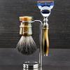 Haryali Horn Replica Mens 5 Edge Razor Shaving Brush & Shaving Stand view 1