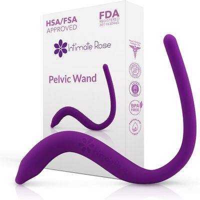 IntimateRose Pelvic Wand, Pelvic Floor Muscle Trigger Point Massager, Perineal Massage Tool for Pelvic Physical Therapy & Pain Relief, BPA-Free, Latex-Free, Standard (Non-Vibration)