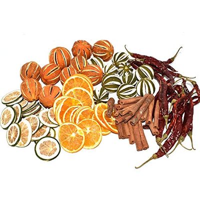 100 Assorted Piece Christmas Cinnamon Oranges Lemon Chillies Whole Slices Kit