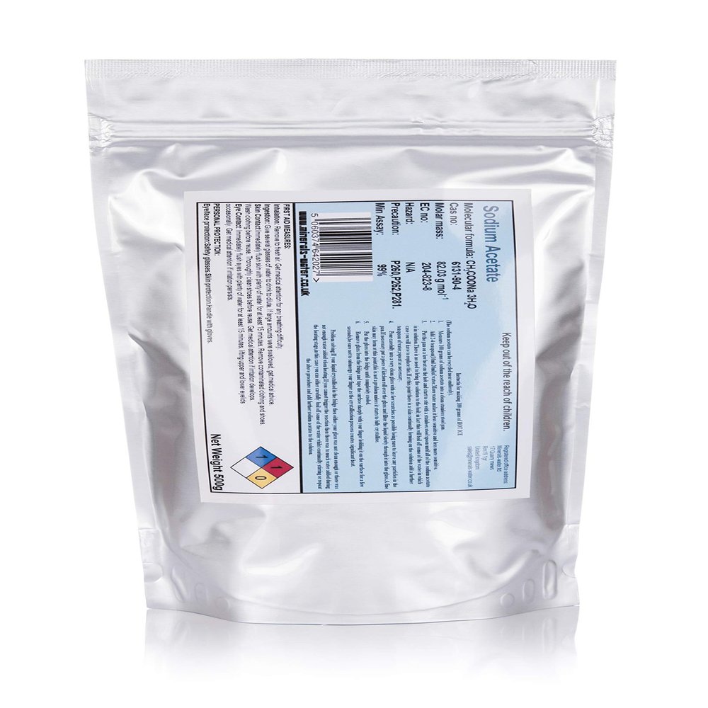 500g Sodium Acetate anhydrous Food Grade, E262 Make Sure to Checkout with Minerals-Water to get What's on The Picture