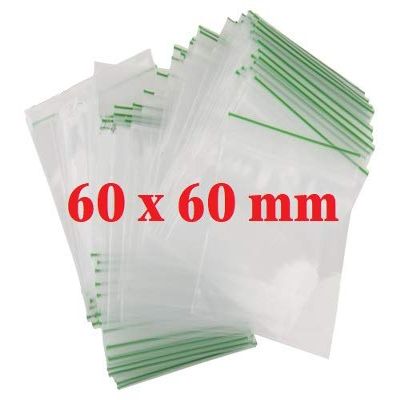 100 X 60 x 60mm Heavy Duty Small Tiny Poly Plastic Sealy Grip Zip Lock Zipper Seal Gummy Bags Baggies BAGGYS (CPUK Exclusive)