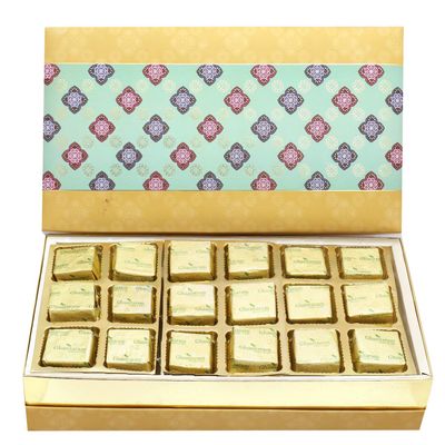 Ghasitaram Gifts Diwali Gifts Diwali Chocolates - 5 Part Print 18 Pcs Chocolate Box