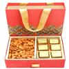 Ghasitaram Gifts Diwali Gifts Diwali Chocolate Hamper - 2 Part Almonds and Chocolates Bag Box view 1