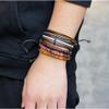 Unisex Mixed Bracelets Adjustable Handmade Multi Strand Braided Cowhide Bracelets Woven Leather Wristbands Wooden Beads Bracelet Wrist(1set of 5 pcs) view 2