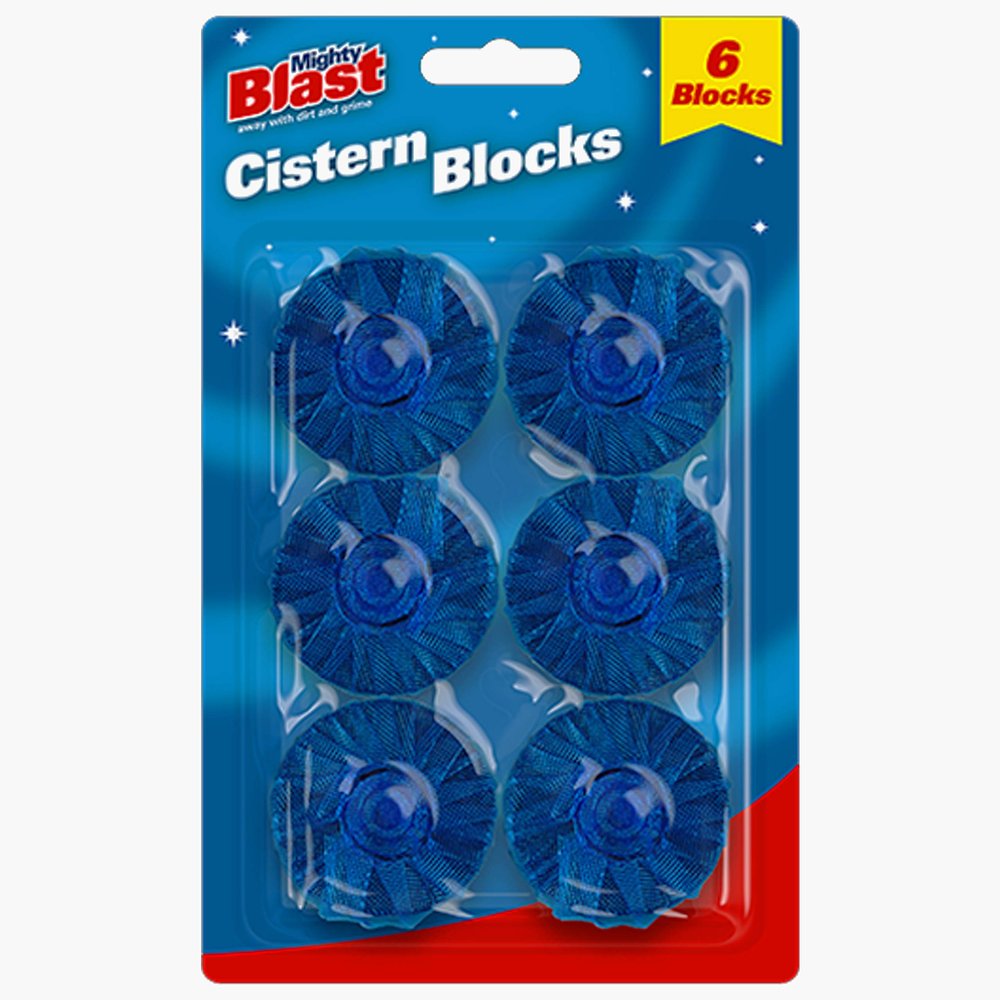 Toilet Cistern Cleaner Block Tablets Blu Dirt Stain Germ Bacteria Killer (Pack of 6)