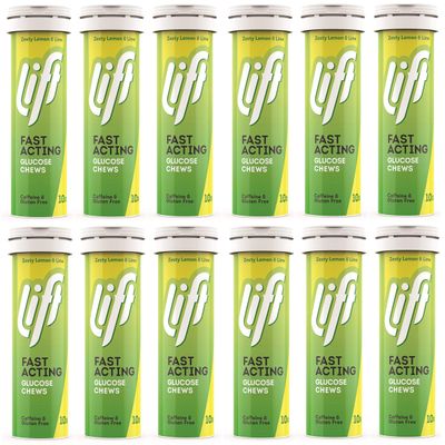 (12 Pack) Lift/Gluco Tabs Zesty Lemon & Lime 10 Tablets